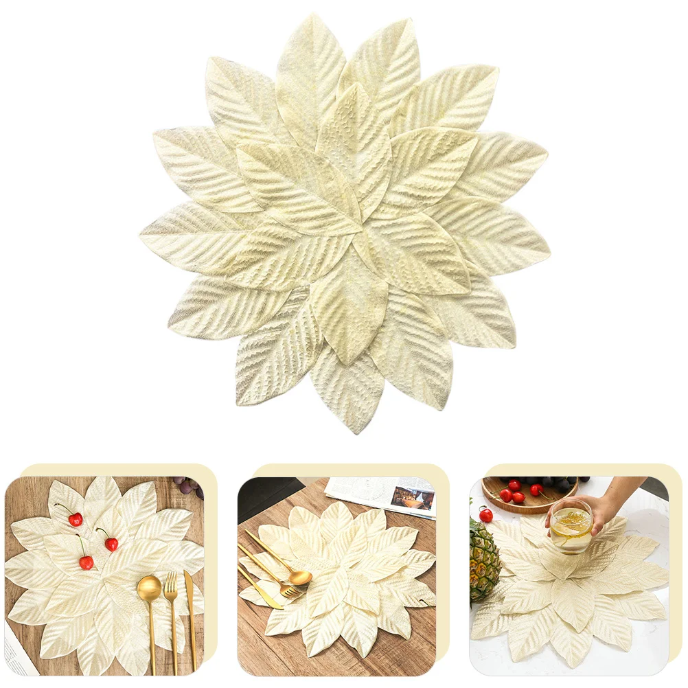 Manteles Individuales de flores de imitación, manteles de mesa de plástico, suministros de cocina lavables resistentes al calor para decoración de cena navideña
