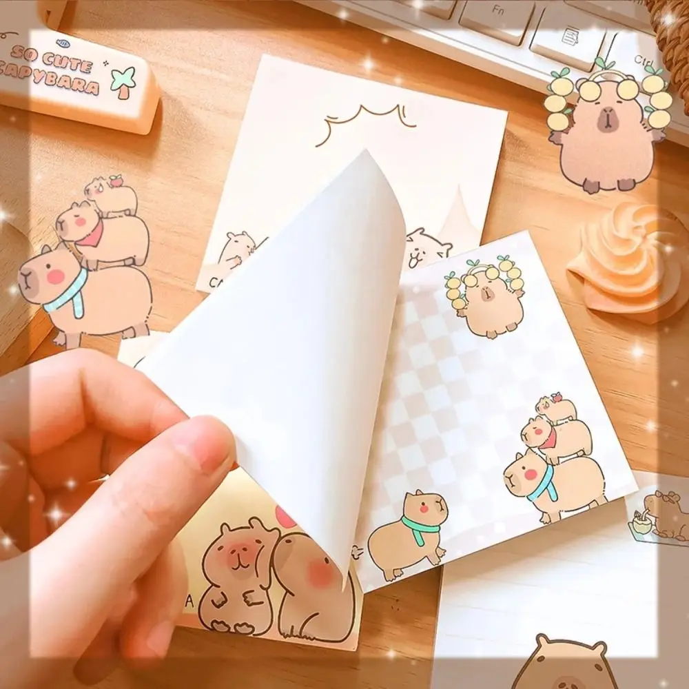 Kawaii Capybara Memo Pad Memo Notepad Non Sticky Portable Note Paper Cartoon Cute Note Pad Decor