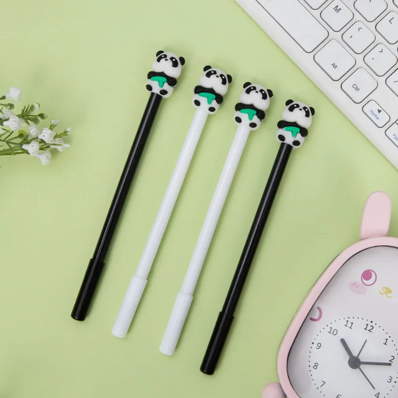 24PcsWholesale Creative Stationery Soft Rubber Head Cute Cartoon Animal Series gel pens Learning Office Stationery Signature Pen