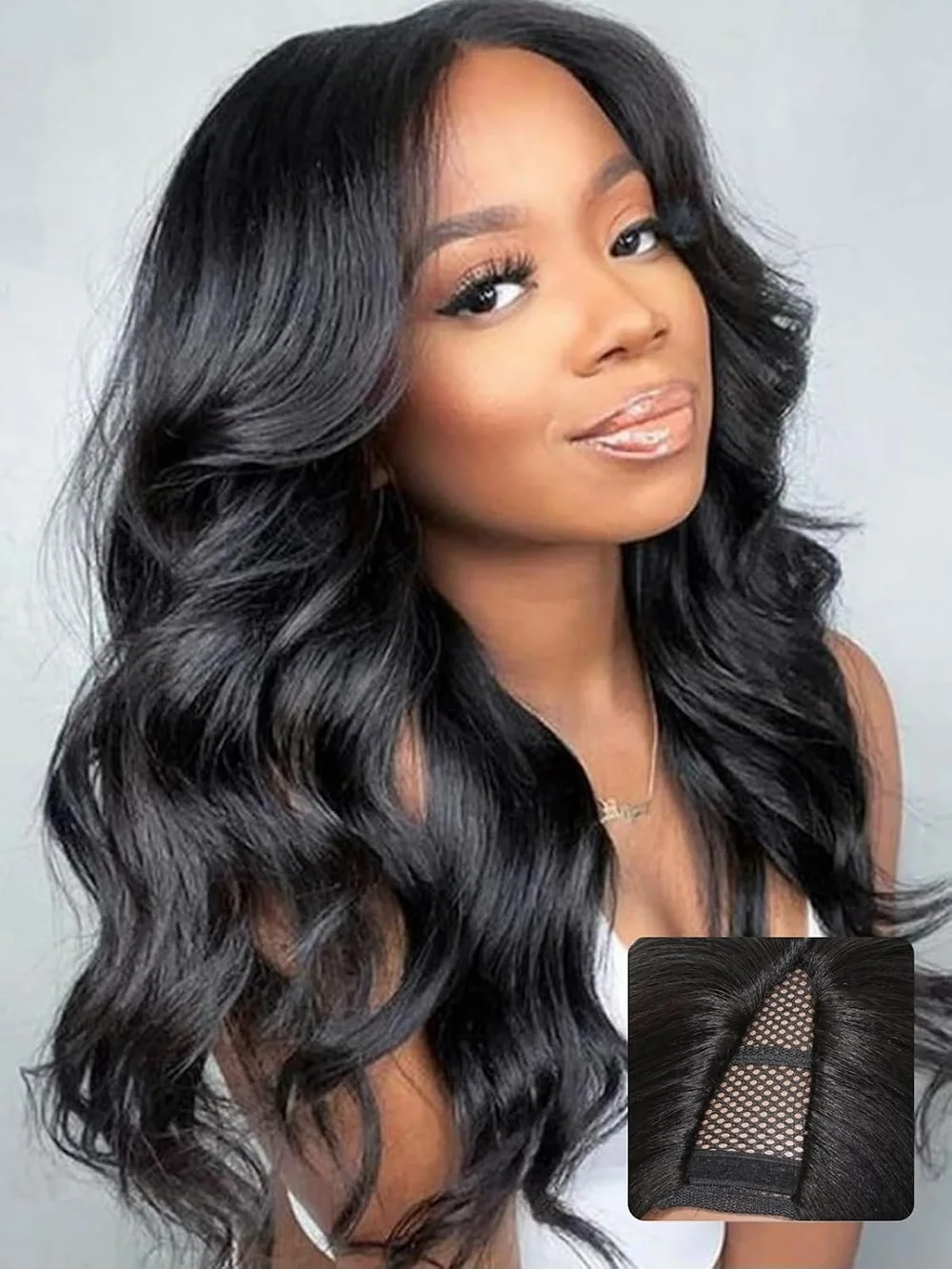 V Part Wig Body Wave Human Hair Wig 200 Density Upgrade 30 32 Inch Natural Color Brazilian Hair Wigs No Glue No Leave Out Machine Body Wave V Part Wigs Human Hair 30 Inch