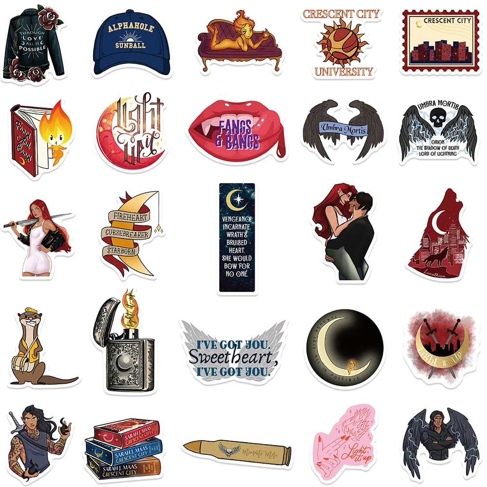 10/30/50 قطعة كول الهلال مدينة الكرتون ملصقات رواية الشارات مقاوم للماء الكتابة على الجدران Skateboard بها بنفسك لوح التزلج المحمول الهاتف ملصق بالجملة