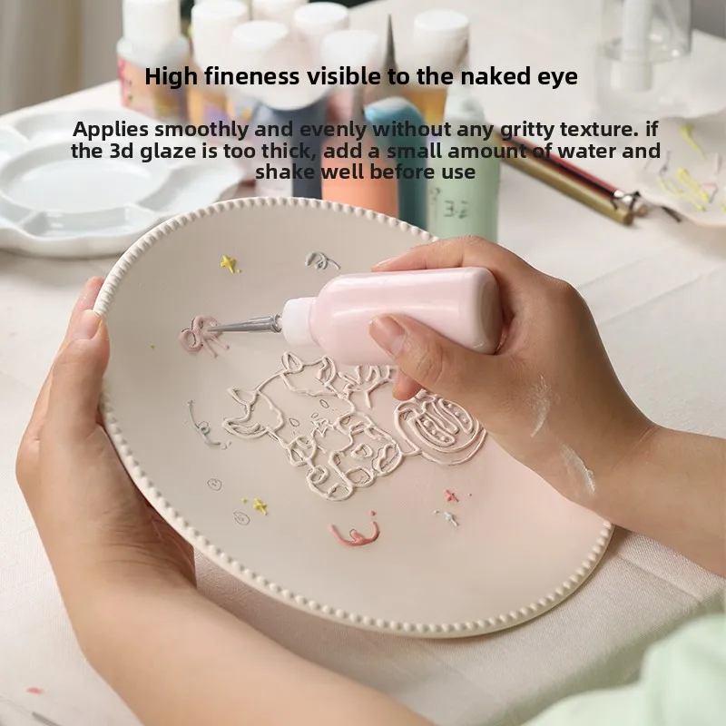 Pottery Underglaze Pigment 50‑300ml 3D Relief Glaze for Bisque Ceramic Emboss Line Drawing DIY Pottery Painting Craft Supplies