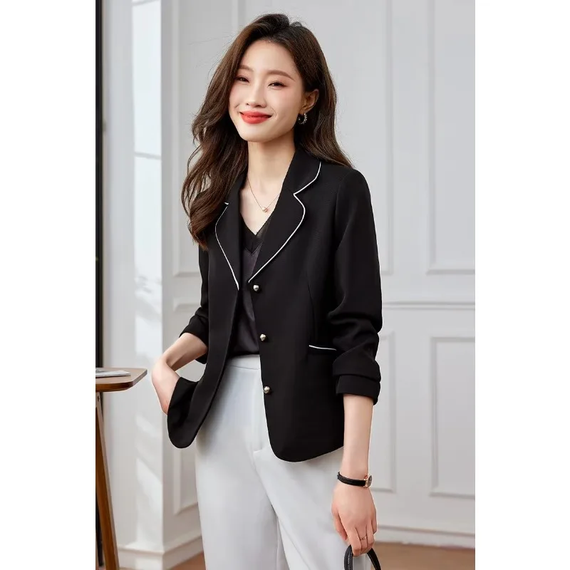 Insozkdg-Blazer court élégant pour femme, veste décontractée commpiedmont, haut de bureau pour femme, style coréen, offre spéciale, automne 2024