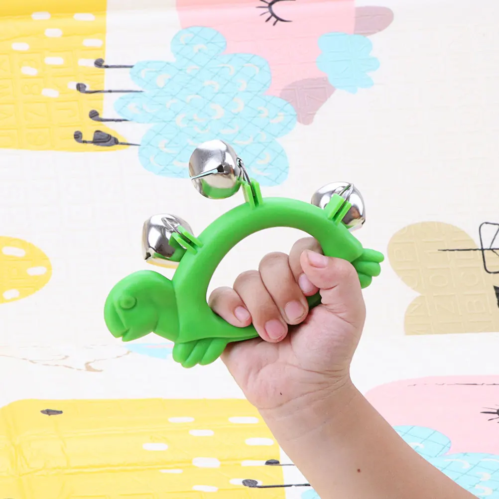 

Tambourine Bell Toddler Musical Instruments Percussion Toy Green Plastic Small Child