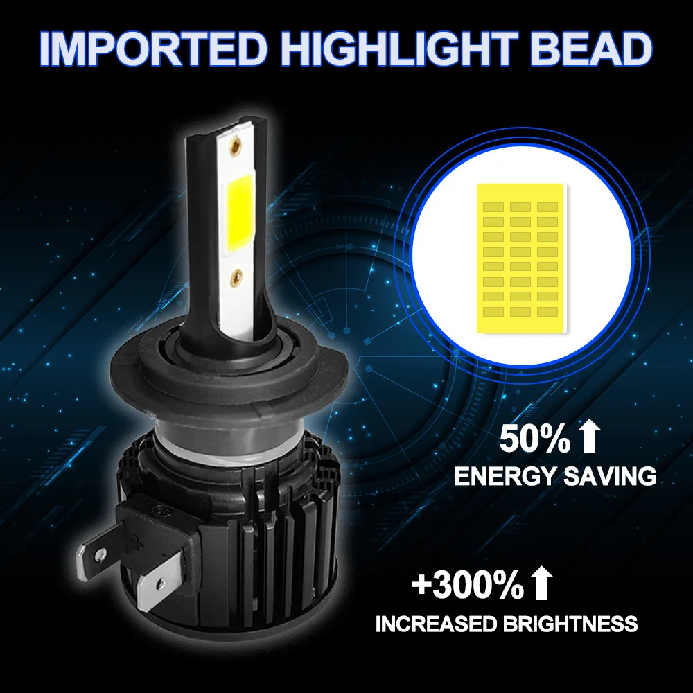 H7 LED Headlight 6000K 200W 8000LM Low Beam Bulbs High Power for Car