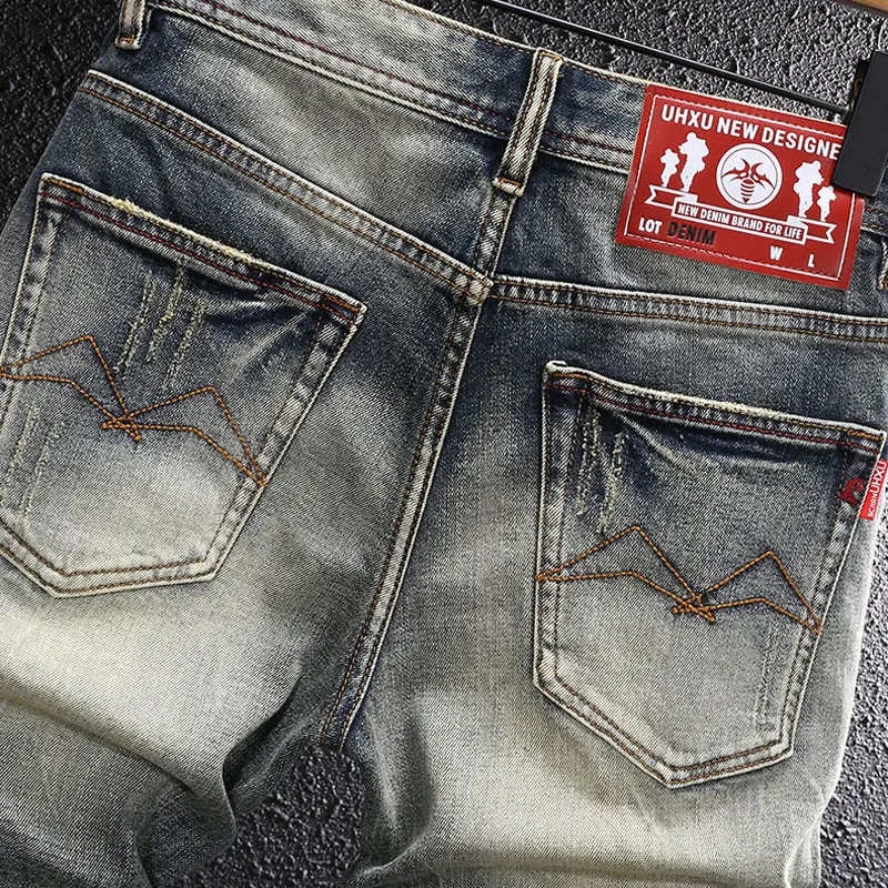 Summer Designer Fashion Men Jeans High Quality Italian Style Casual Ripped Denim Shorts Men Retro Washed Vintage Shorts Hombre