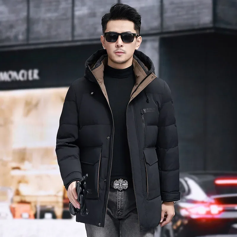 

Designer Male Winter Brand New in Down Coats Duck Down Padding Heated Mens Winter Jacket Casual Man Sack Men's Cold Coat