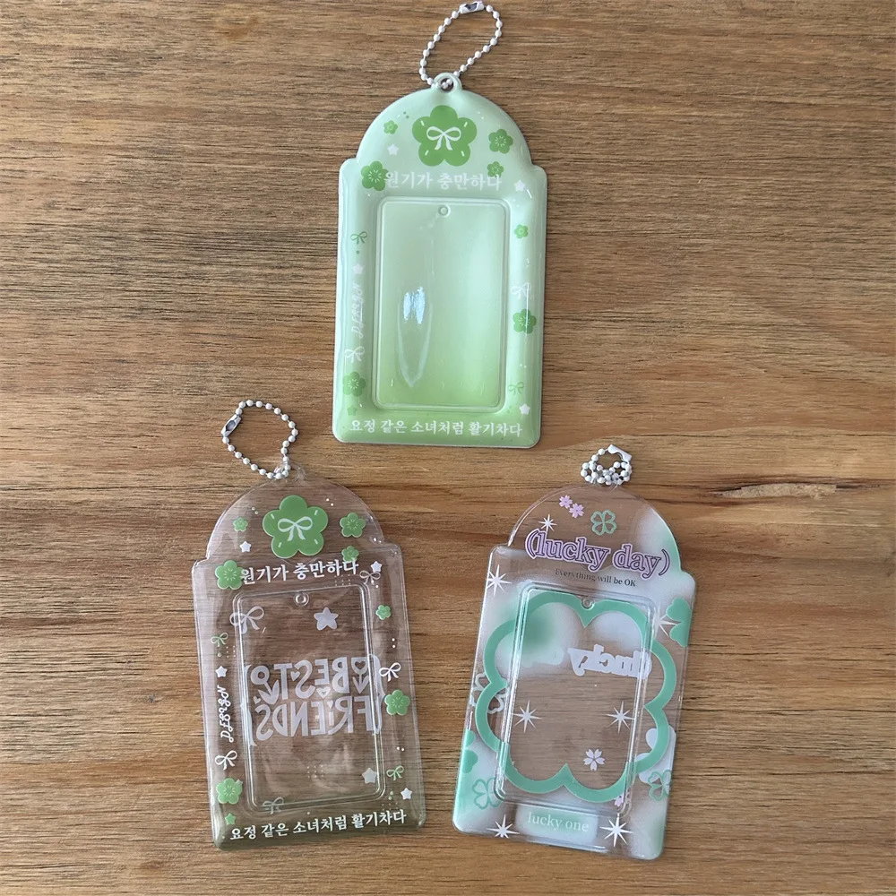 Kpop Photocard Holder Keychain Y2K PhotoCard Holder Kpop Charm Holders Kawaii Photo Card Keychain