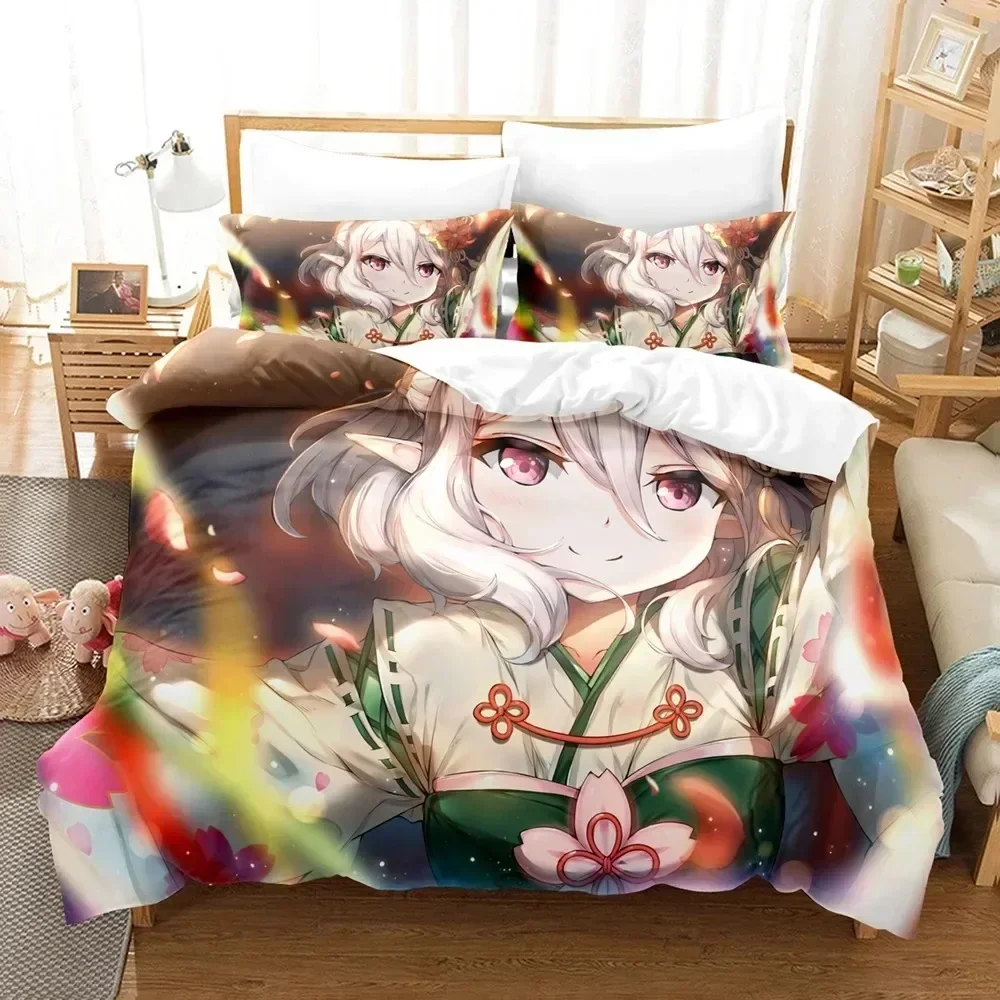 Anime Princess Connect ReDive Printed Bed Set Duvet Cover Pillowcase Bedding Set Linen Sheet Quilt Cover Full Queen King Size