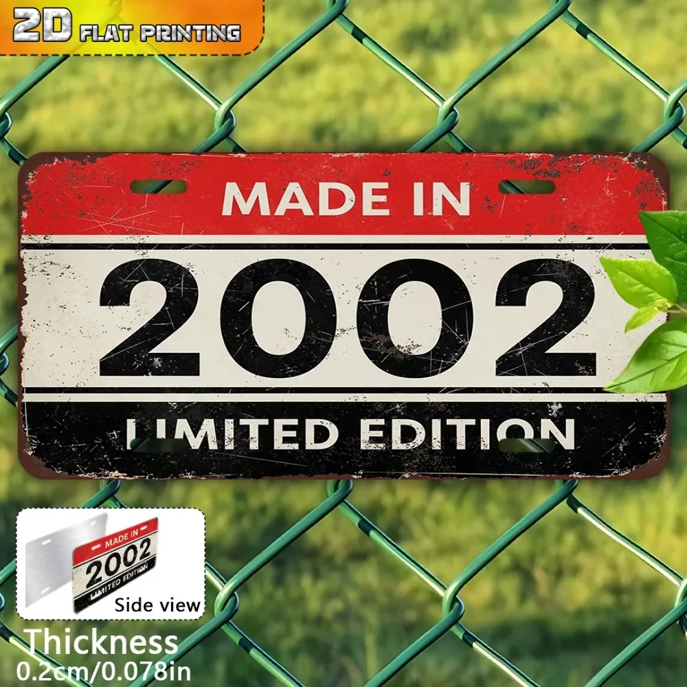 Retro 2002 Aluminium-Metallschild 6x12 Zoll Vintage Wandplakette Langlebiges Metallposter für Zuhause Garage Büro Einzigartiges Geschenk