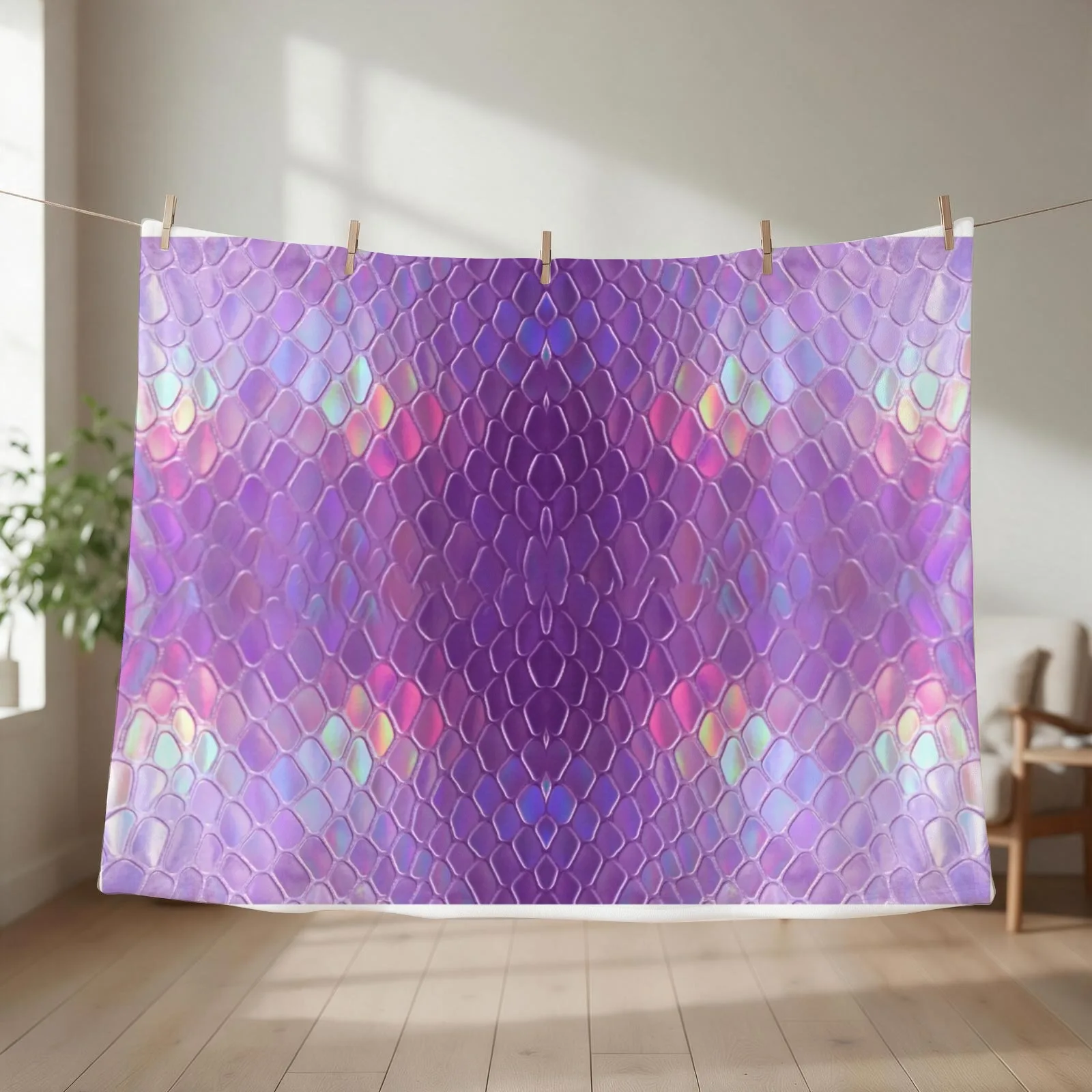 Holographic snake Throw Blanket warm for winter funny gift Extra Large Throw Weighted Blankets