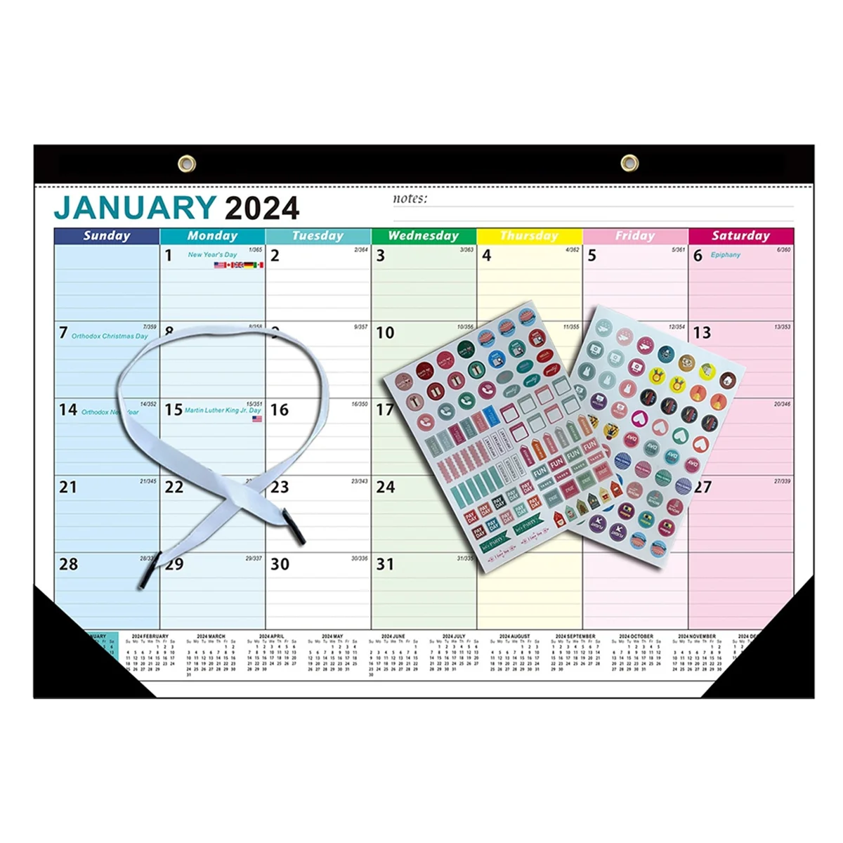 1 Set 2024 Calendar Wall Calendar 2024- 2025, 18 Months Wall Calendar From January 2024- June 2025, Hanging