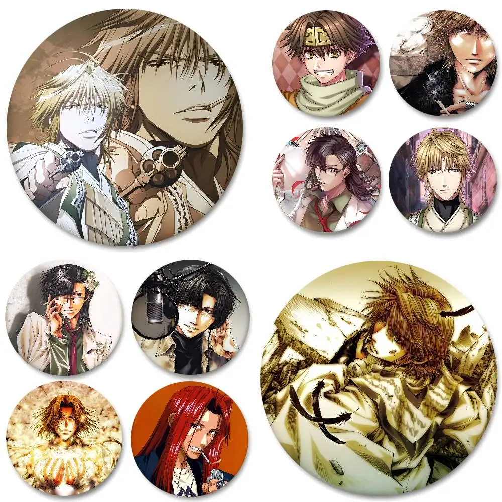 Anime Saiyuki Reload Round Badge Lapel Pin Backpack Clothing Jewelry Accessories Gift Brooch