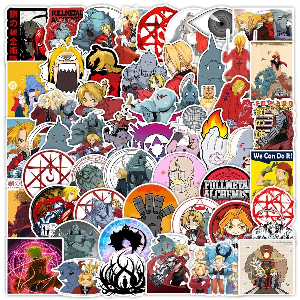 Paquete de 1 Adhesivo de Anime Fullmetal Alchemist, Figuras de Acción de Edward Elric y Winry Rockbell, Modelo de Personaje, Artículos Decorativos, Juguete de Regalo