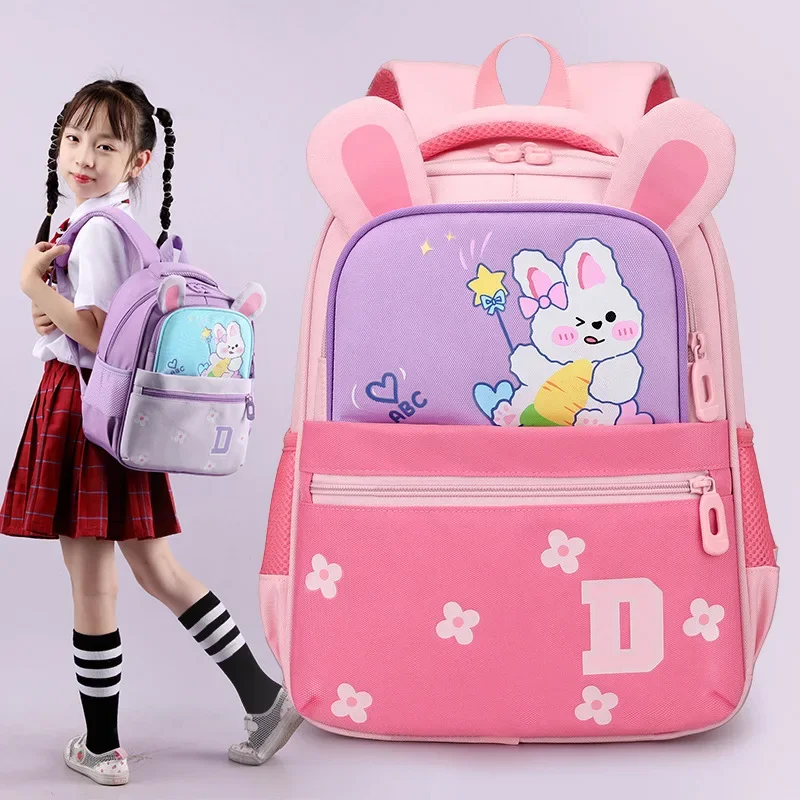 Tas sekolah untuk balita, ransel harian Taman kanak-kanak, lampu bayi kartun kelinci lucu