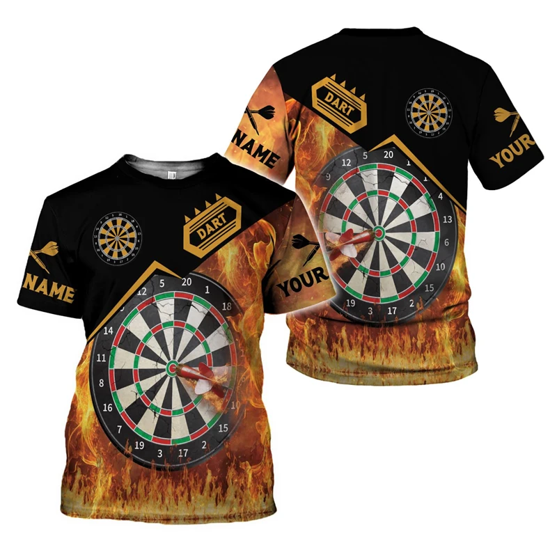 Custom Darts Club Fun Indoor Oversized T Shirt Summer Tops 3D Print Harajuku Loose Daily Casual Short-sleeved T Shirt Clothes