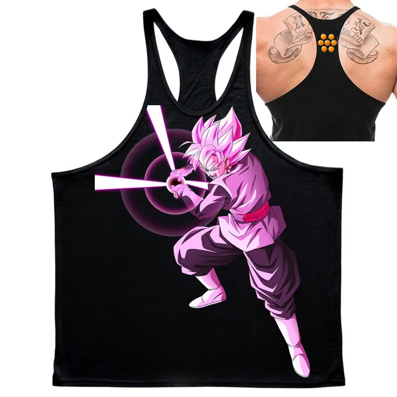 Beliebte Anime „Dragon Ball“ Black Monkey King Musterdruck 2025, Sommer, neue, heiß verkaufte Herren-Sport-Gymnastik-Baumwoll-ärmellose Weste