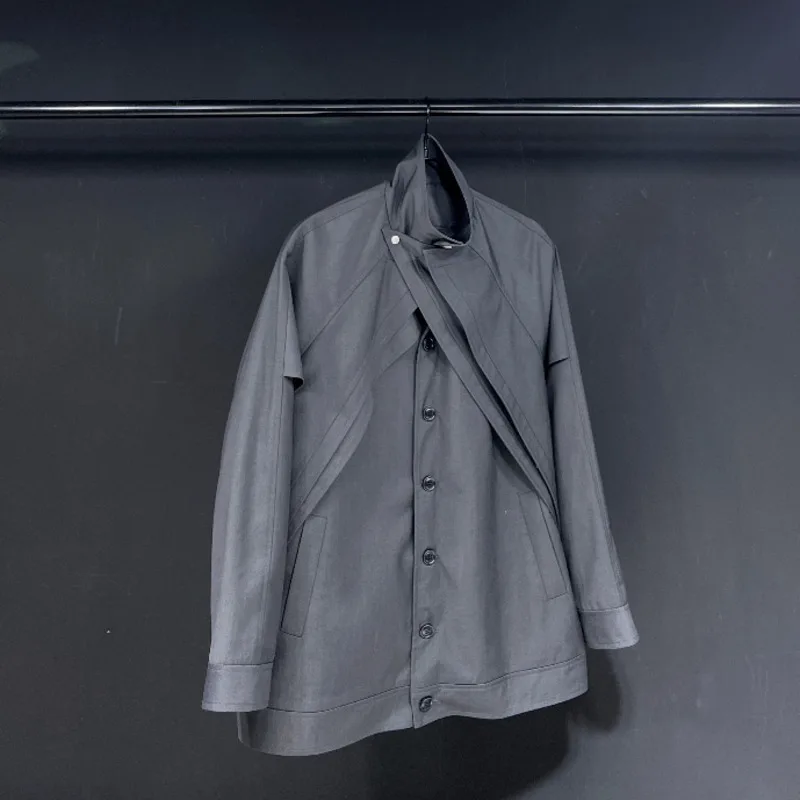 

WVGA Autumn Winter New Man High Street Long Sleeved Jackets Yamamoto Niche Vintage Chic Casual Turn-Down Collar Coats Ins W12823