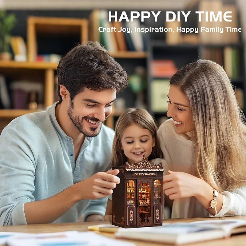 DIY Book Nook Beeldjes Miniaturen Poppenhuis Kits Boekensteun Boekenplank Insert Decor Voor Houten Ambachten Voor Verjaardag Kerstcadeau