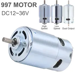 997 DC Motor 12V-36V 3000-18000RPM Large Torque Micro Motor Double Ball Bearing for DIY Power Tools Toys Drill Saw Grinder Lathe