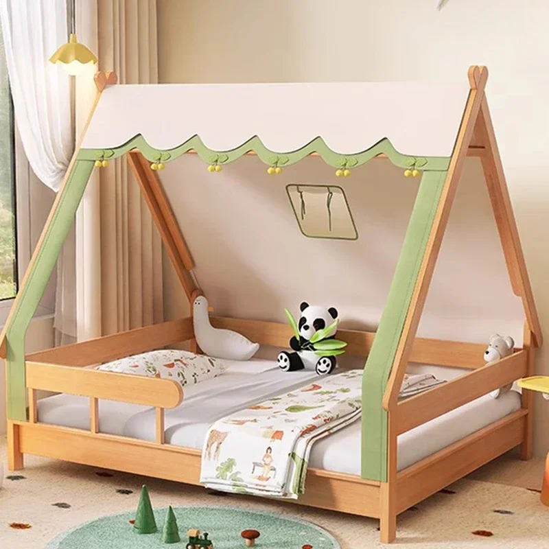 Low Loft Bed Toddler Furniture Children's Baby Walkers Wooden Boy Child Car Luxury Kids Handrail Safety Pink Comforters Berceau‌