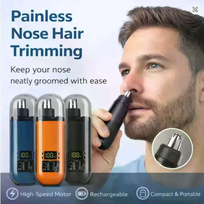 USB Rechargeable Nose Ear Hair Trimmer Men Mini Portable Electric Clipper Quick Charging Low Noise Washable view 2