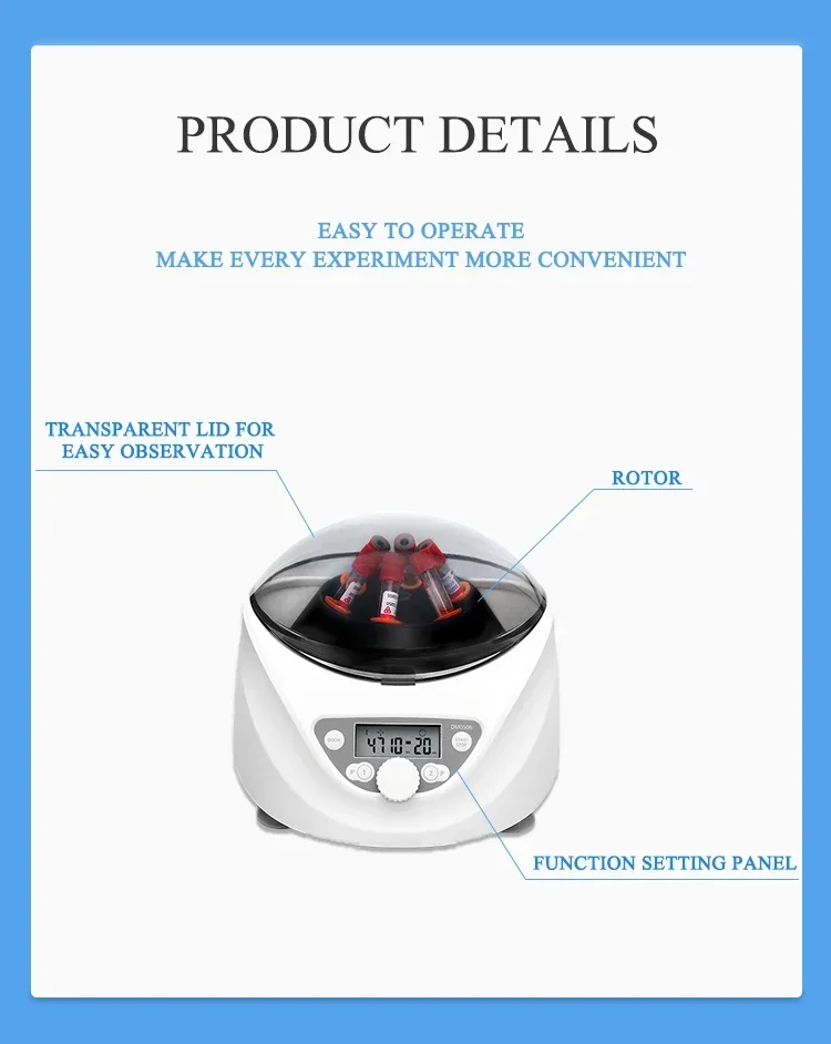 IKEME Laboratory Low Speed High Quality Multipurpose PRF CGF Centrifuga pr Mini Centrifuge Machine Centrifuge