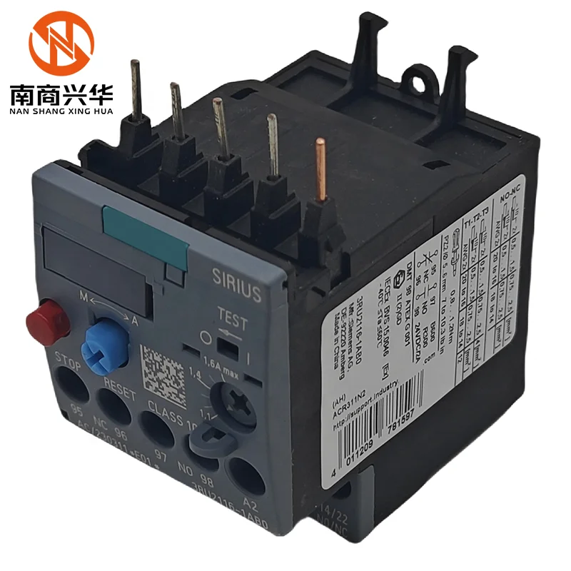 New Original 3RU2116-1AB0 Thermal Overload Relay 1.1-1.6A Motor Protection S00 Class 10 Attached To The Contactor