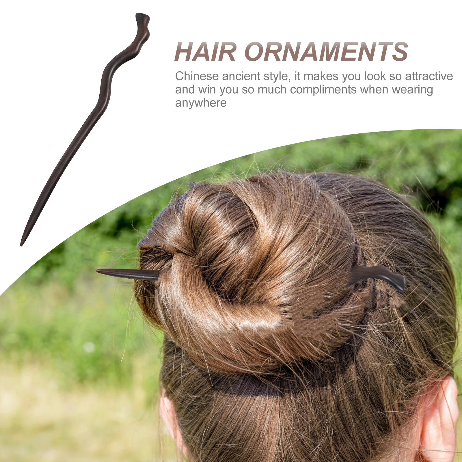 

Ebony Hair Stick Classical Hairpin Hanfu Headdress Chopstick Ancient Oriental Pins Women Casual Parties Celebrations