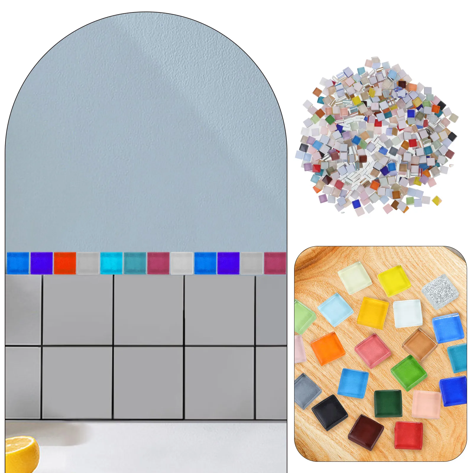 

1 Bag Of Mosaic Tiles Material Kit Flatback Glass Gems For Diy Craft Projects Decorative Tiles Set Home Ktv Mall Garden Flooring