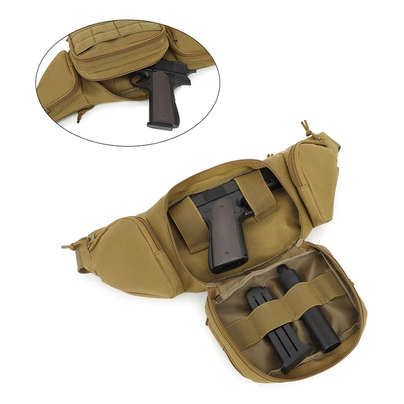 Multifunctional Tactical Waist Bag Men's Invisible Gun Holster Chest Bag Wear-resistant and Durable Sports Storage Crossbody Bag