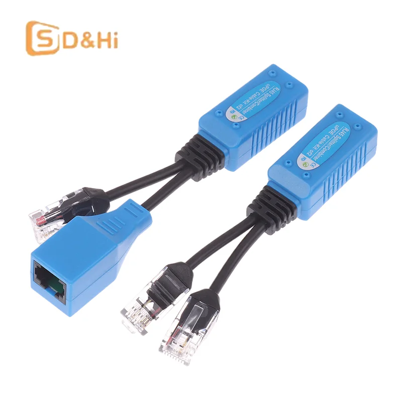 1Set Plastic POE Cable Kit RJ45 Splitter Combiner CCTV POE Adapter Cable Passive Power Cable For IP Camera