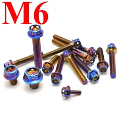 M8M6 stainless steel 304 screw electroplated blue screw outer hexagon screw big head screw electric car motorcycle