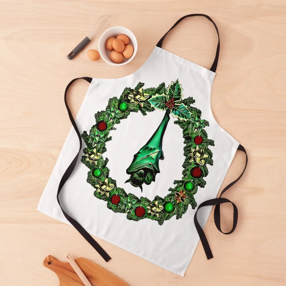 

Christmas Bat Apron Chef Uniform Women Utensils For Kitchen Apron