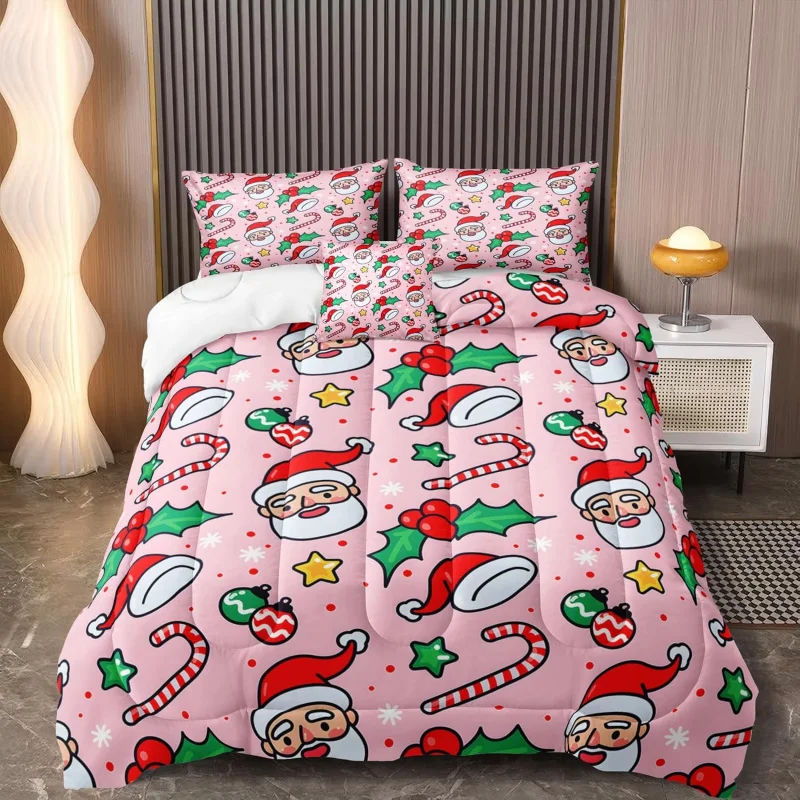 

Cartoon Santa Claus duvet set, Christmas bedding set, 3-piece set