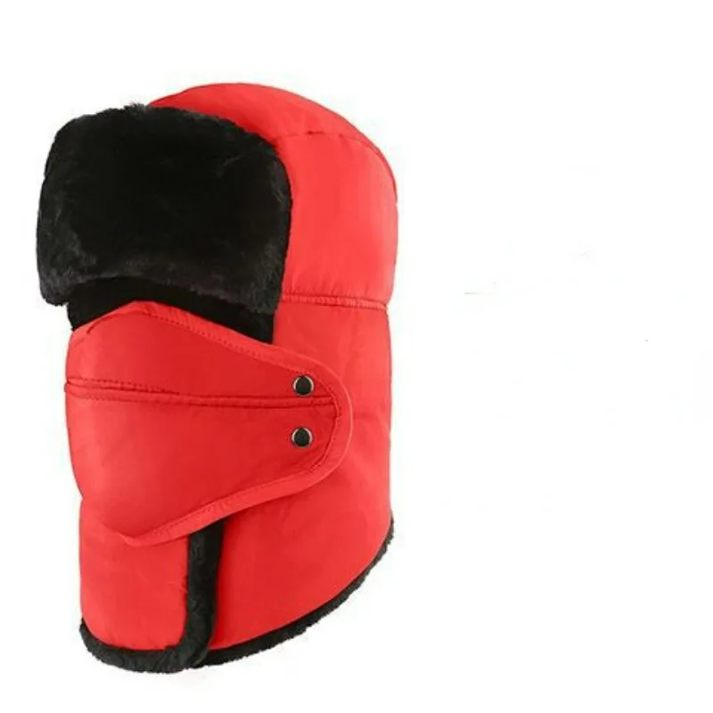 

Autumn Winter Trapper Hat for Men Women Korean Version Outdoor Riding Thick Warm Ski Windproof Cold Proof Ear Flap Cap