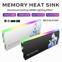 METALFISH DRAM Heatsink 5V-3PIN ARGB DDR3 DDR4 DDR5 Aluminum Memory Module Cooling Vest for Desktop Computer PC