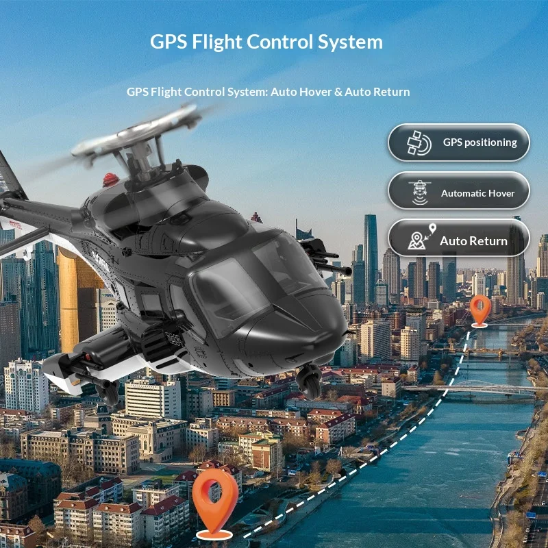 Yuxiang F02S Flying Wolf Armed RC Helicopter GPS Positioning Self-Stabilizing Simulation Aircraft Hobby Model