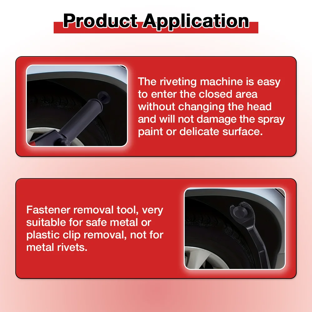 Plastic Rivet Gun Kit, Including 40 Nylon Blind Rivets And Clip Removal Tools, Suitable For Fastening Automotive Interior Parts