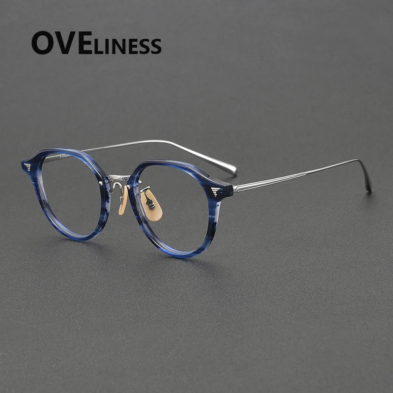 

2025 High Quality Titanium Retro Round Glasses Frame for Men Women Vintage Eyeglasses Classic Full Rim Eyewear Male spectacles