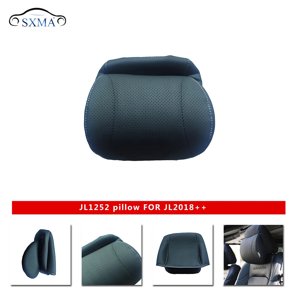 

SXMA Car Neck Pillow Breathable Auto Head Neck Rest Cushion Relax Neck Support Memory foam+pu for Jeep JL Wrangler 2018+