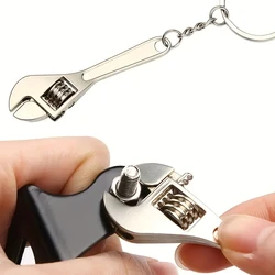 1pc Creative Tool Adjustable Wrench Spanner Key Chain, Metal Keychain For Men