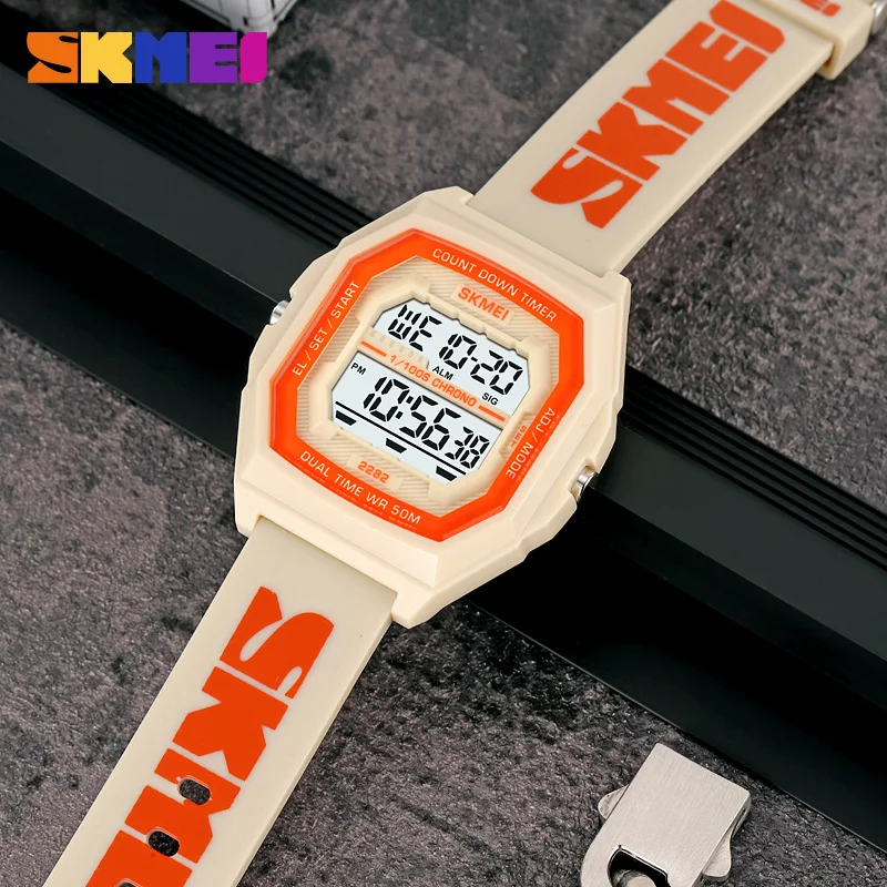 

SKMEI мужские модные 5 бар водонепроницаемые EL Light Chrono часы спортивные цифровые электронные наручные часы для мужчин женщин студенческие Reloj Hombre
