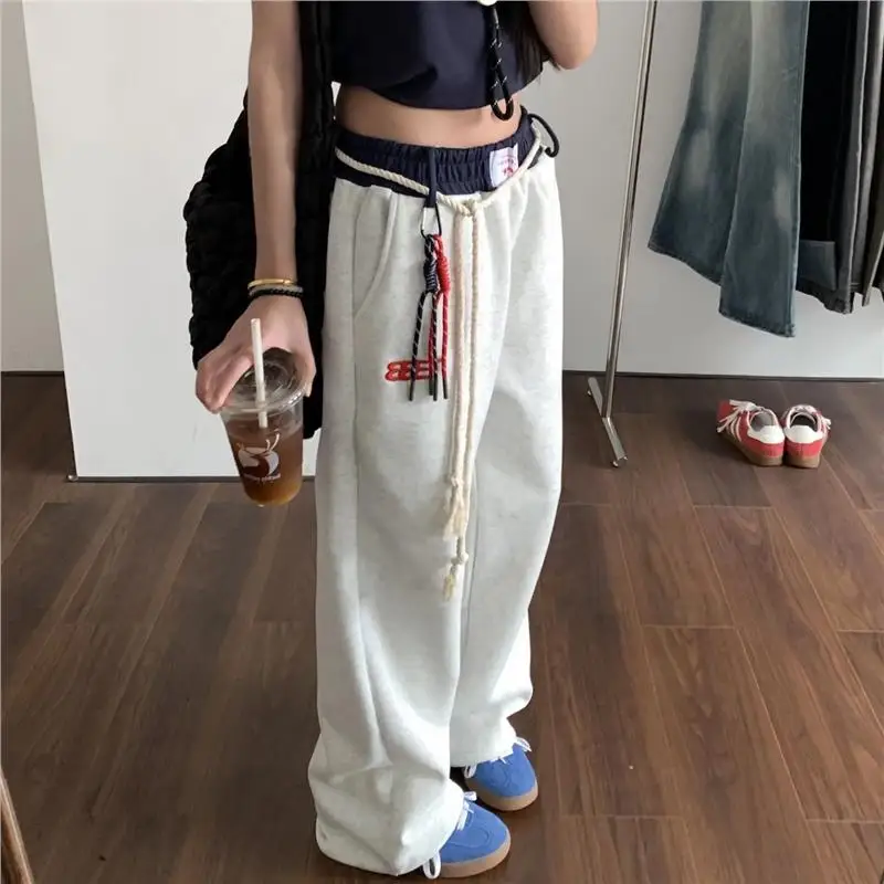 Jesienne Nowe Amerykańskie Spodnie Sportowe do Street Dance Hip Hop Męskie Damskie Proste Casualowe Spodnie Uniwersalne Modne Długie Spodnie