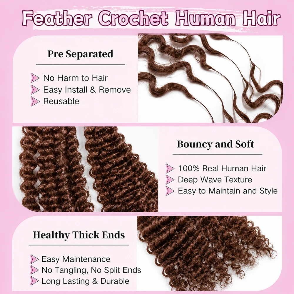 12A #4 Brown Kinky Curly Human - Crochet Braiding Hair recension och pris