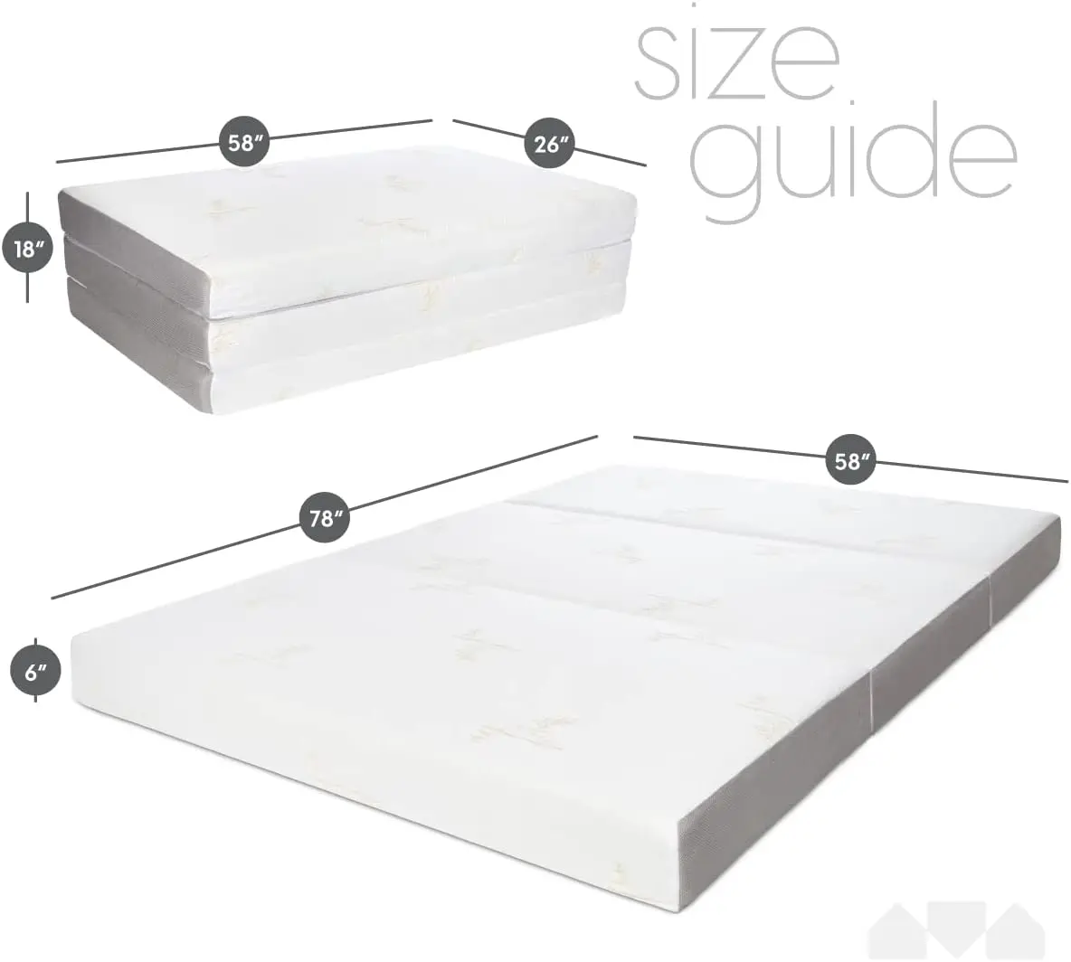 Tri-Folding Memory Foam Foldable Memory Foam Mattress with Washable Cover, Queen Size (78