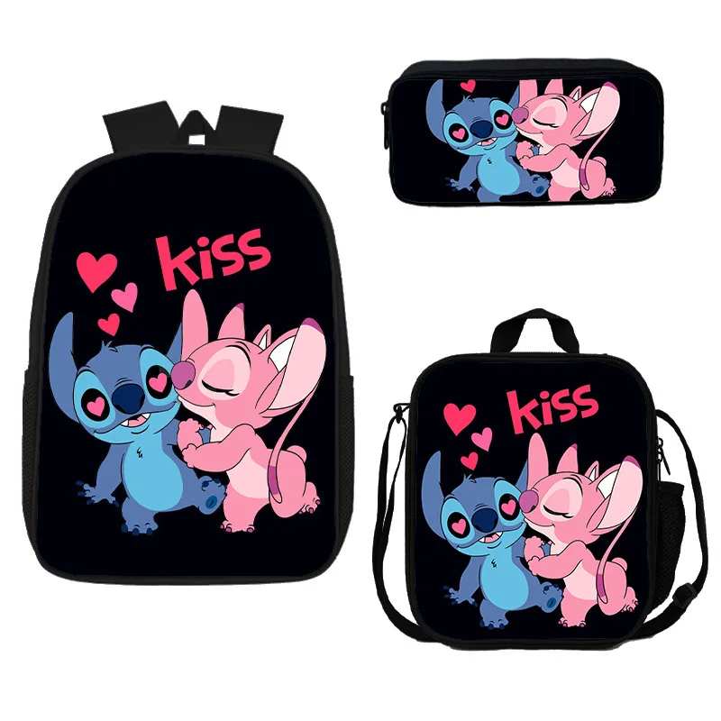 

Комплект из 3 предметов, рюкзак MINISO Disney, школьная сумка с мультяшным принтом, сумка для ланча в стиле аниме, сумка для ручек, рюкзак с принтом, уличная сумка, рюкзак