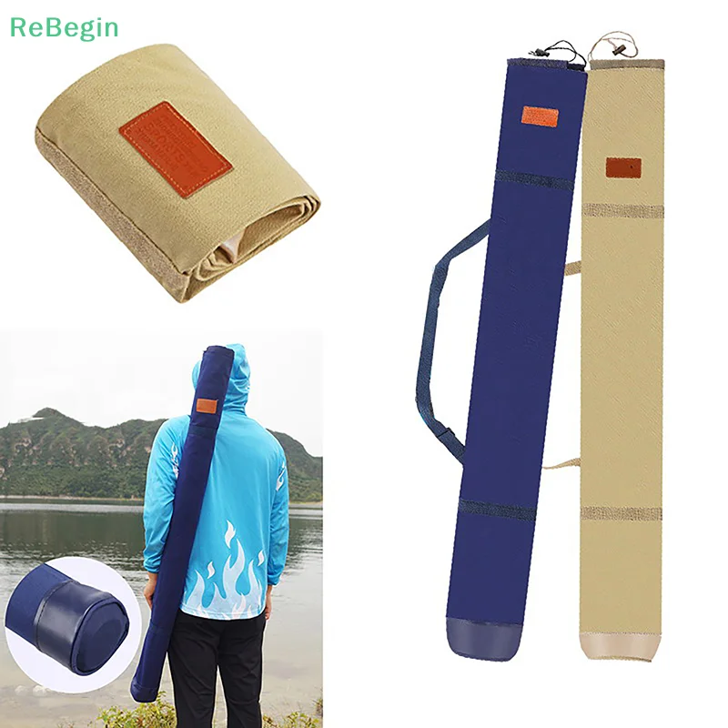 Large Capacity Folding Portable Fishing Rod Bag Fishing Umbrella Bag Thickening Canvas Rod Bag Fishing Gear Accessories