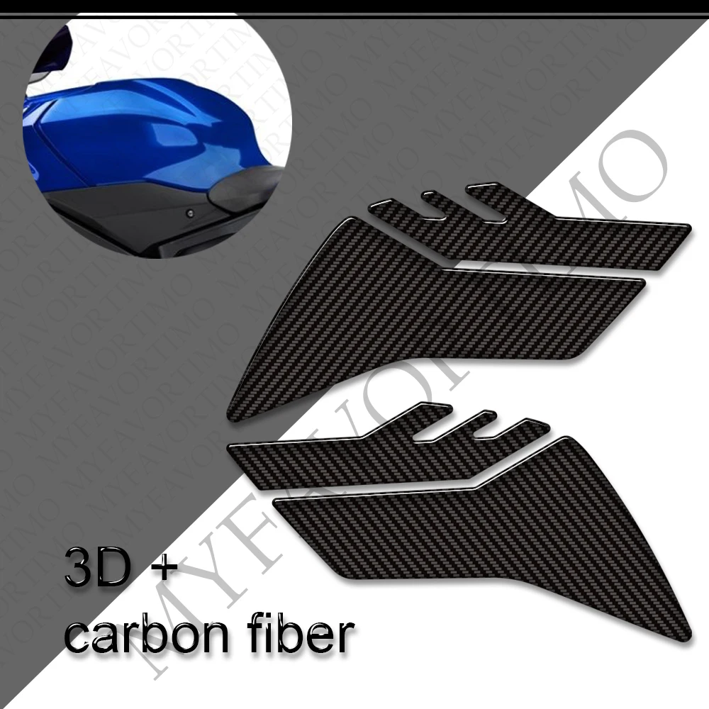 

For YZF-R1 YZF-R1M YZFR1 YZFR1M YZF R1 R1M Tank Pad Cap Gas Fuel Knee 3D Carbon Fiber Stickers Decals Protector