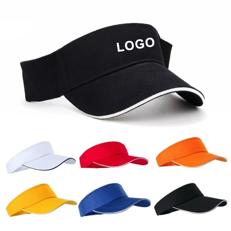 Custom Logo Summer Sun Visor Cap Men Women Sports Golf Cap Unisex Team Tennis Hats Adjustable Baseball Hat Visor Gorras